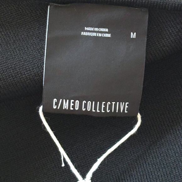 C/MEO Gray Mesh Cocktail Dress - One Shoulder w/ Bow Accent - Size Medium - Midi - Picture 2 of 13